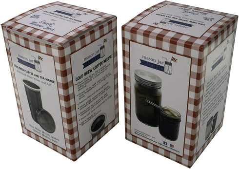 32oz Quart Cold Brew Coffee and Tea Maker Stainless Steel Filter for Mason Jars With Lid and 2 Silicone Seals (No Jar)