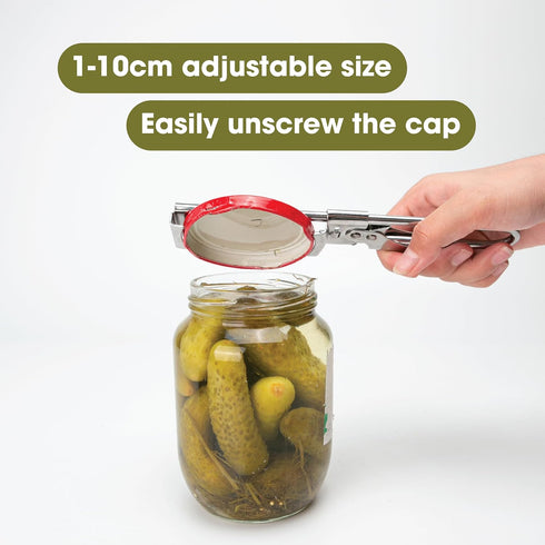 2PCS Adjustable Multifunctional Stainless Steel Can Jar Openers, Easy for Seniors with Arthritis