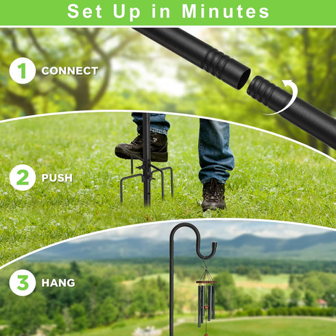 Feblomst 78" 4/5 Hummingbird 5-Prong Shepherds Hooks, Bird Feeder Pole for Outdoor, Thick Feeders Stand Heavy Duty