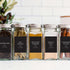 ThreeKin 230 Spice Jar Labels, Waterproof & Oil-Resistant Black Minimalist Stickers for Kitchen Organization, BPA-Free