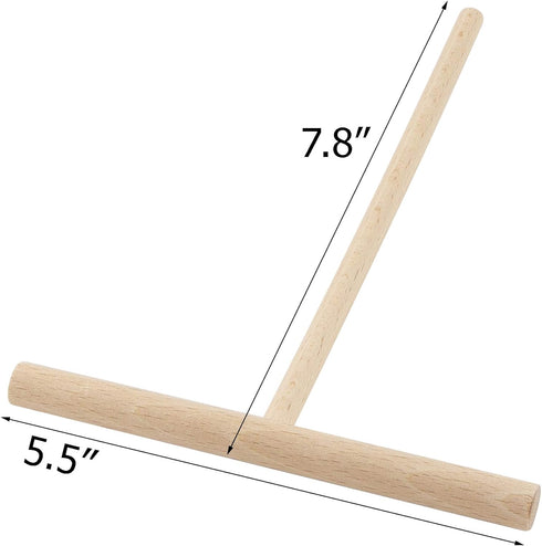Beechwood Crepe & Pancake Batter Spreader | Wooden T-Shape Scraper Stick for Griddle, Kitchen Tools