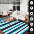 6'x9' HUGEAR Outdoor Waterproof Rug Plastic Straw Rugs Washable Reversible Floor Mat Blue Stripe Carpet for Camping RV