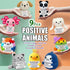 AicooFest 9pcs Positive Crochet Animals Emotional Support Plushies with Messages Positive Cat Bunny Duck Shark Employee