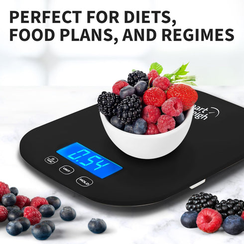 Smart Weigh 11 lb. Digital Kitchen Food Scale, Accurate Weight Scale with 5-Unit Modes for Baking and Meal Prep