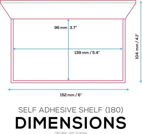 5.4" (SHELF180, Adhesive Small Floating Shelf for Speakers, Books, Plants, Cameras, Toys, Decor & More, Screwless Wall