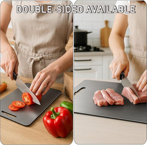 byojia (14"L 10"W) Titanium Cutting Board - Cutting Boards for Kitchen, Double-sided Food-grade Titanium Chopping