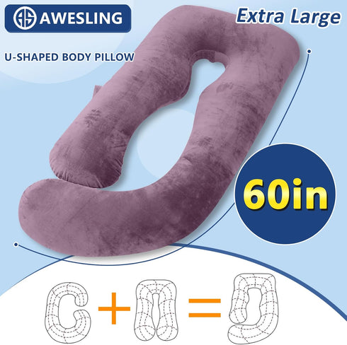 60 inch) Shredded Memory Foam Body Pillow, Pregnancy Pillows for Sleeping, Maternity Pillow for Pregnant Women, Memory