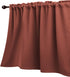 KOUFALL Fall Curtain Valances - Rustic Farmhouse Boho Western Curtains for Kitchen Windows, Terracotta Rust