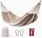 White Hammock Swing Bed, Single Person Cotton Fabric Canvas Travel Hammocks, 500lbs Ultralight Camping Hammock,