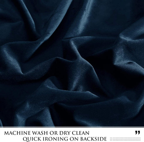 StangH Navy Blue Valances Curtains - Luxury Velvet Tier Curtains for Bedroom, Office Window Dressing