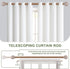 Wood Curtain Rods 18 to 60 Inch, 1 Inch Boho Adjustable Imitation Wood Grain Decorative Rods