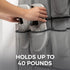 HOME GENIE 24 Pocket Strong Space Saving Over Door Shoe Organizer, Holds Up to 40 Pounds, Stay In Place Hooks Large Breathable Mesh Pocket Hanging Behind Closet Caddy Holder, Cabinet Rack, Gray by HOME GENIE