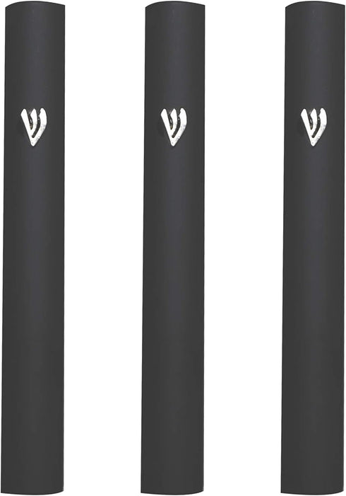 3-Piece Aluminum Door Mezuzah Cases, Special Profile, No Holes, 4-Inch Hebrew Parchment Scroll Holder