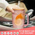 Set 4, 24oz ANOTION Colored Glass Cups with Handle of Glass Cups with Lids and Straws Travel Coffee Mug Bamboo Mason