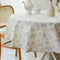 YiHomer Pastoral Round Tablecloth - 60 Inch Dia. - Beige Linen Washable Table Cover for Indoor and Outdoor Dining