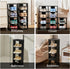 6-Tier Closets Vertical Shoe Rack, Plastic Stackable Storage Shelf for Small and Narrow Spaces, Compact Free Standing
