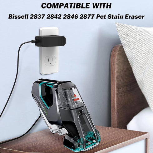 Charger for Bissell Pet Stain Eraser 2837 2842 2846 2877, Cordless Vacuum Cleaner Power Cord AC DC Adapter Supply