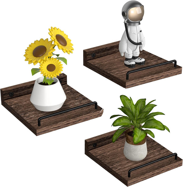 RYOFOBETTO Small Floating Shelf, 6X6 Inches Farmhouse Wall Shelves for Living Room,