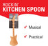 Kikkerland Novelty Guitar Wooden Spoon for Kitchen Beechwood, Heat Resistant, Use with Non-Stick Cookware Unique Gift
