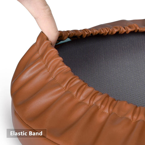 14 Inch Shinnwa Bar Stool Cushion Round Leather Bar Stool Covers Waterproof Foam Padded Seat Cushions with Elastic