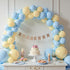 Pastel Balloon Garland Arch Kit with 100 pcs Blue and Yellow Balloons, DIY Decorations for Baby Shower, Wedding,