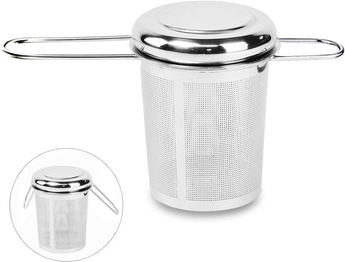 Tea Infuser, Stainless Steel Tea Steeper with Fine Mesh Filters, Large Capacity Strainer for Loose Leaf Tea