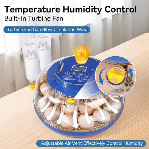 18 360 Egg Incubators for Hatching Eggs, Chicken Egg Incubator with Automatic Egg Turning and Temperature Humidity