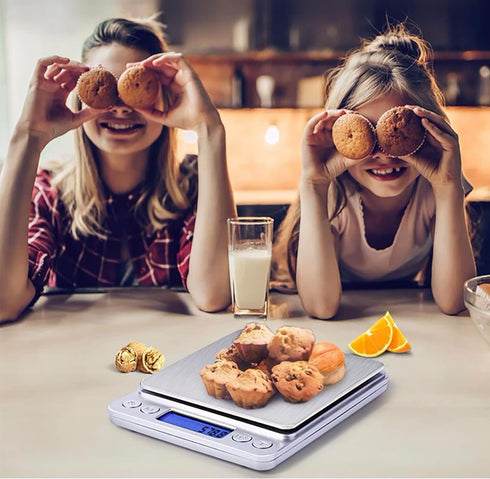 Food Scale Digital Weight, 3000g/0.1g Kitchen Scale for Cooking with Backlight LCD Display