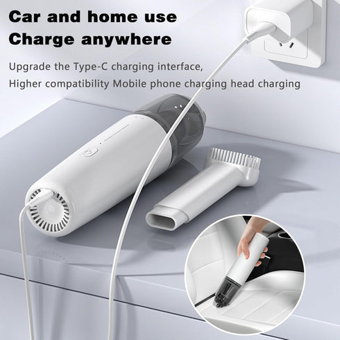 Mini Portable Car Vacuum Cordless, Handheld Vacuum for Quick Cleaning, Rechargeable Dust Buster for Car Home Office