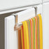 mDesign Steel Over Door Curved Towel Bar Storage, Hanger for Cabinet or Cupboard, Holder Rack for Kitchen, Bathroom