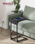 2 ULET362G01 VASAGLE C-Shaped Side Table, End Table with Charging Station, C Table for Couch, Sofa, Adjustable Feet