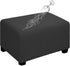 Easy-Going 100% Dual Waterproof Stretch Ottoman Cover, Large Dark Gray Furniture Protector with Elastic