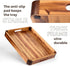 17 13 Inch Counter... x Acacia Wood Serving Tray with Handles, Decorative Wooden Tray Featuring Dark Walnut-Tone Curved