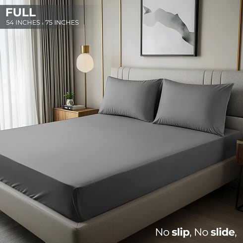 Utopia Bedding Full Fitted Sheet - Deep Pocket, Soft Microfiber, Easy Care, Grey, 1 Fitted Sheet Only