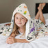 30" 50", Dinosaur Hooded Beach Towel for Kids, Alphabets Hooded Towels for Toddlers x Kids Beach Towels for Pool