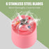 Portable Blender, USB Rechargeable Personal Fruit Blender, Mini Smoothie Blender (Pink)