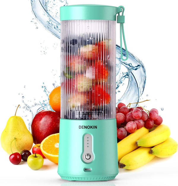 Portable Blender, Personal Size Blender for Smoothies and Shakes, USB Rechargeable Mini Juicer Cup for Kitchen, Travel