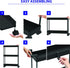 Simple Houseware 3-Tier Slim Kitchen Cart, Super Narrow with Handle, Hooks, and Storage Shelves, Black