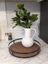 12in Defined Deco Decorative Tray-Round Serving Tray with Metal Handle-Decorative Trays for Home Decor,Living Room