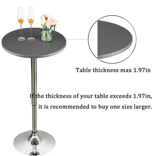 24 Inch JISEN Cocktail Waterproof Round Table Topper Cap Polyester Fitted Stretchable Tablecloth Cover D-Coffee