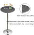 24 Inch JISEN Cocktail Waterproof Round Table Topper Cap Polyester Fitted Stretchable Tablecloth Cover D-Black