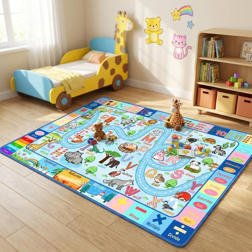ABC Rug with Alphabet Animals Numbers Shapes, Kids Rugs for Playroom 3x5,