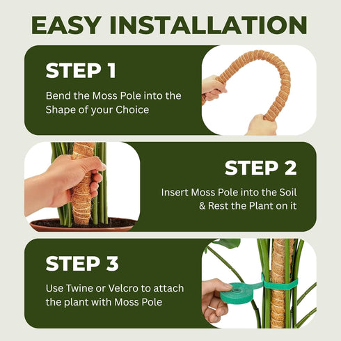 imezos 2 Pack 30 Inch Moss Pole for Plants, Moss Poles for Climbing Plants Monstera, Handmade Coco Coir Plant Pole