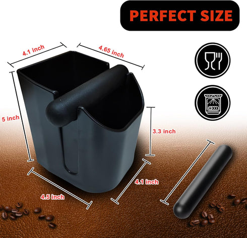 HOMEE Espresso Knock Box, Durable Non-Slip Base, Shock-Absorbent Espresso Machine Accessories, Espresso Dump Bin