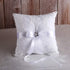 TRUE LOVE GIFT Ring Bearer Pillow and Wedding Flower Girl Basket Set, Pearl Rhinestones White Satin Lace