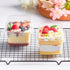 50 Pack 8 oz Kucoele Plastic Dessert Cups with Lids and Sporks, Clear Square Cake Cups Dessert Containers for Pudding