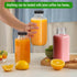 8 oz Lids,6 PACK BIGIVACA Glass Juice Bottles with Bottles for Juicing,Square Drinking Jars Glass
