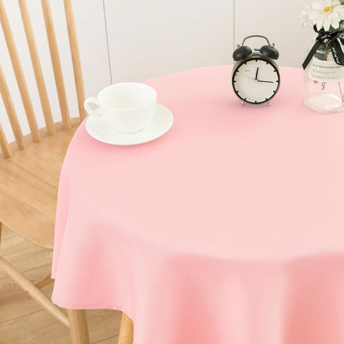 2 Pack 36X36 Inch Small Square Table Cloth Pink Tablecloth Washable Polyester Solid Tables Cover for Night Stand End