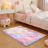 junovo Washable, Non-Slip Area Rug, Soft Rainbow Area Rug for Girl's Room,