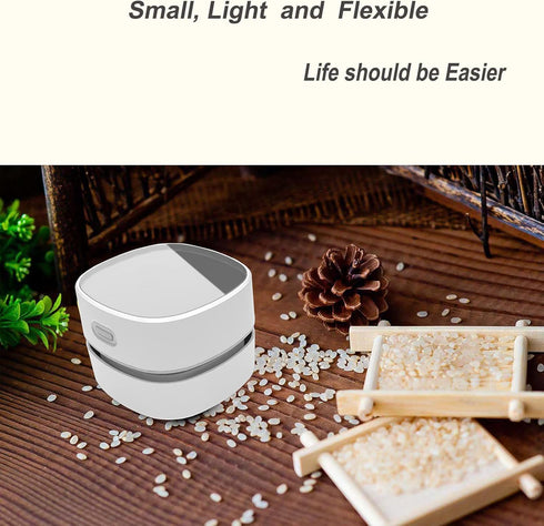 Upgrade Mini Desk Vacuum Cleaner, Rechargeable Cordless Table Dust Vacuum Cleaner, High Endurance Up to 180mins for